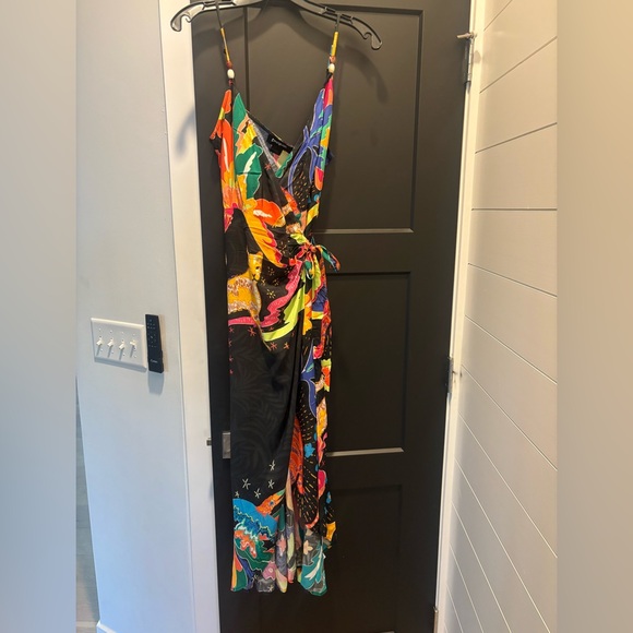 Desigual Jungle design wrap midi dress tiger parrot boho bohemian tropical NWT - Picture 7 of 11